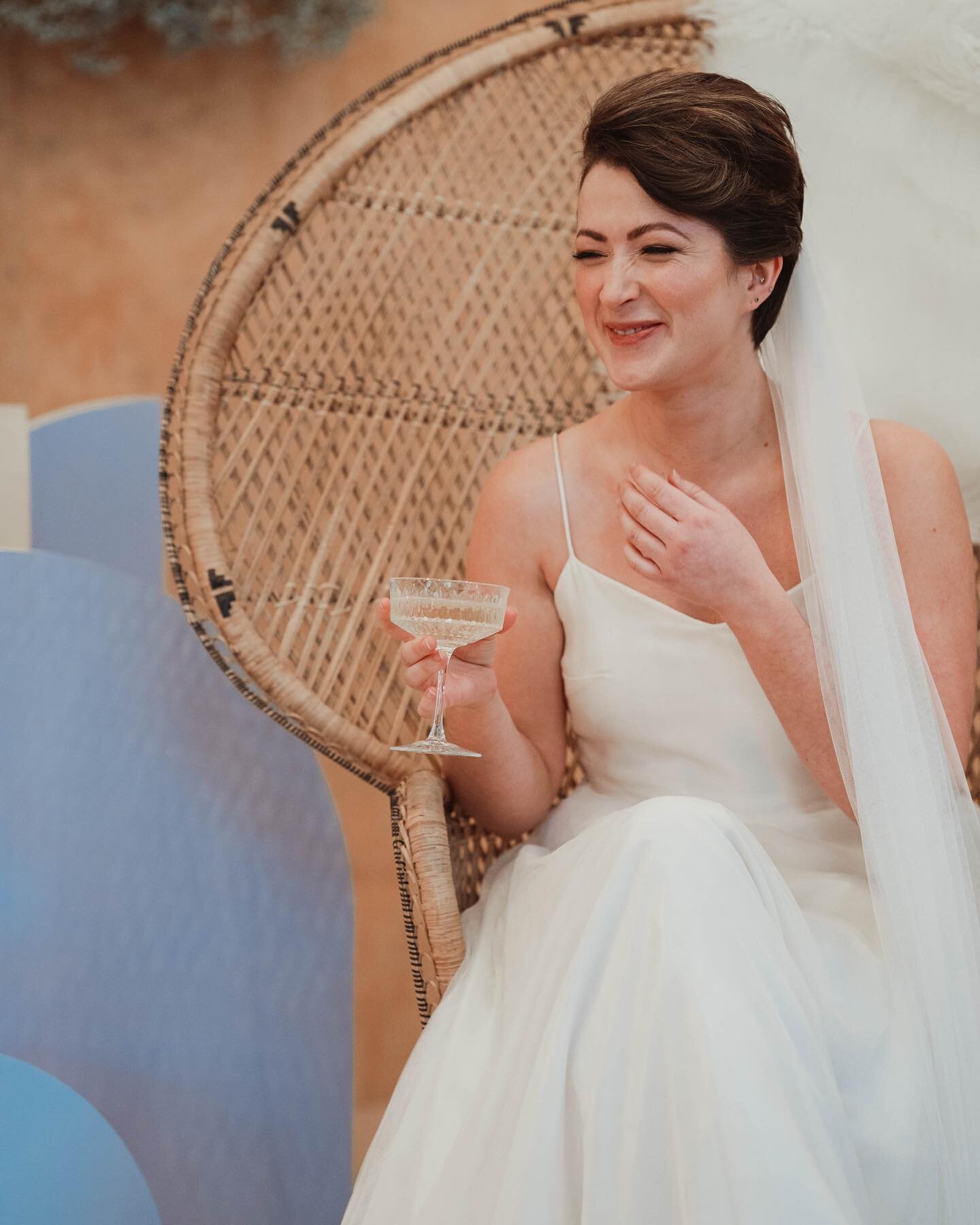 This image sums up EXACTLY how I want a Bride to feel - full of laughter, in an outfit that they feel super comfy in and highlighting that Bridal doesn&rsquo;t have to be covered head to toe in heavy &lsquo;blingy&rsquo; lace! Here&rsquo;s to relaxed